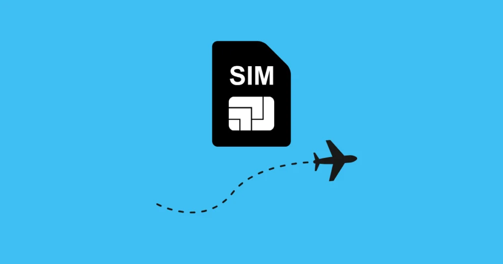 image d'une carte sim et d'un avion pour illustrer le choix d'une carte sim en voyage