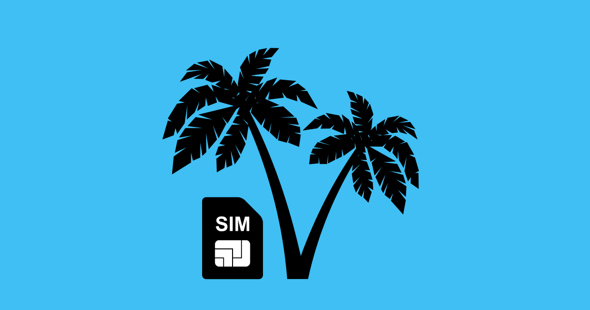 illustration of the caribbean and a sim card for travel internet solutions